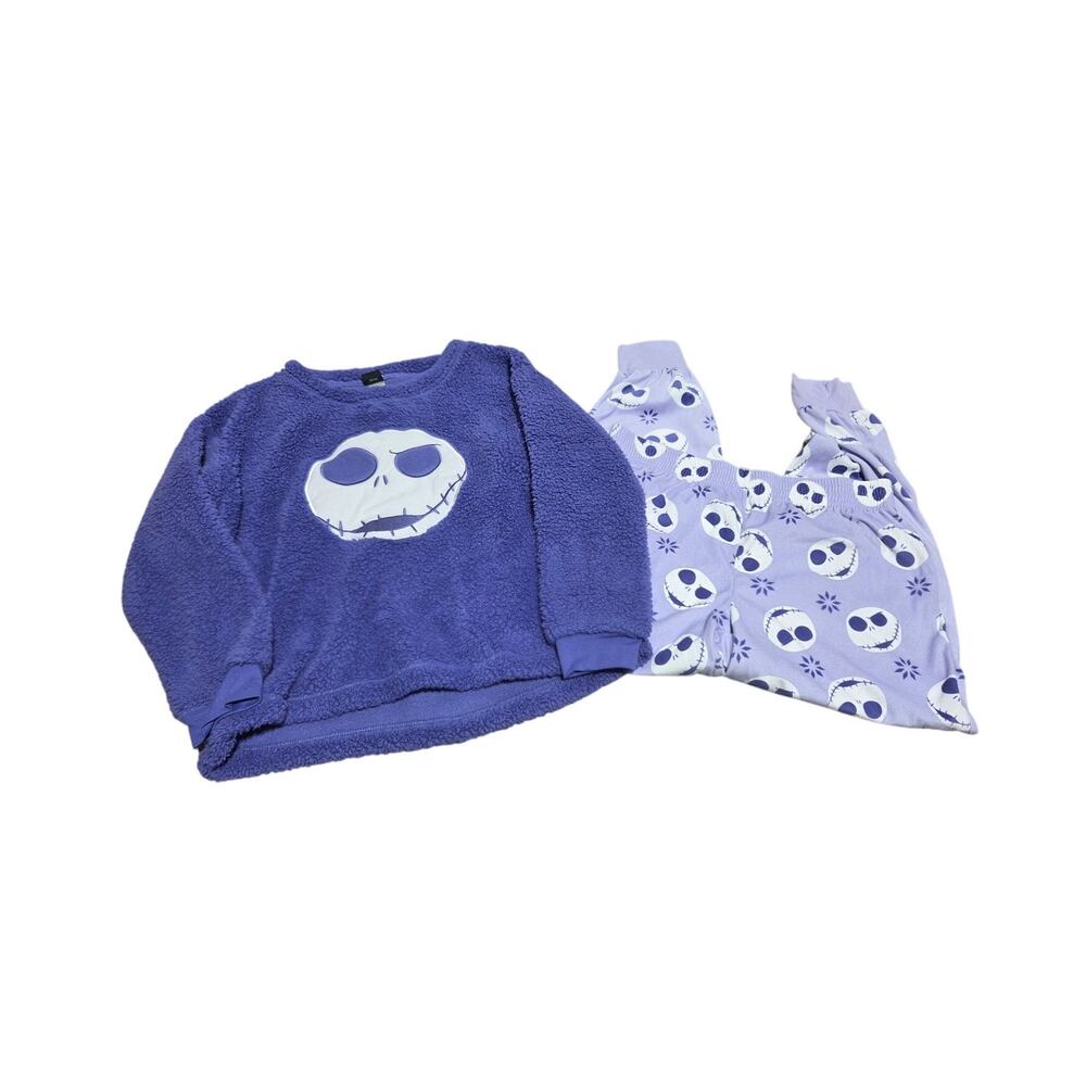 Disney The Nightmare Before Christmas Purple Sherpa Fleece Pajama Set Medium